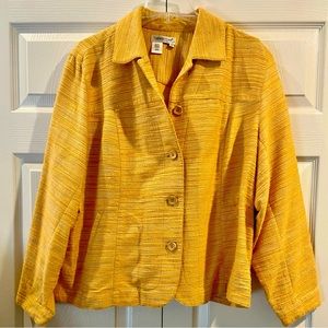 Coldwater Creek size 2X yellow button up cropped jacket